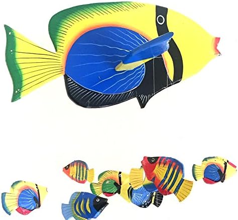 Fish Wind Chime Wooden Mobile - Hand Painted Tropical Nautical Decor