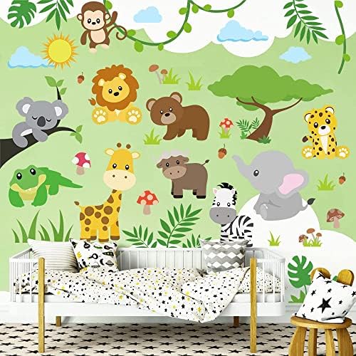 Supzone Jungle Wall Stickers for Kids Room Decor