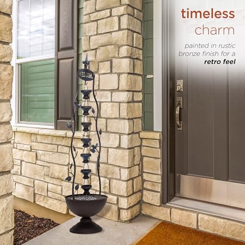 Alpine Corporation MAZ256 7 Cup Tiered Bronze Water Fountain