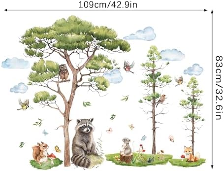 Woodland Animals Wall Decals for Kids Bedroom