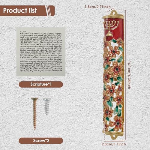 Hand Painted Golden Mezuzah Decorative Zinc Alloy Mezuzah