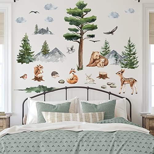 Jungle Animals Wall Decals for Kids Bedroom Playroom Decor