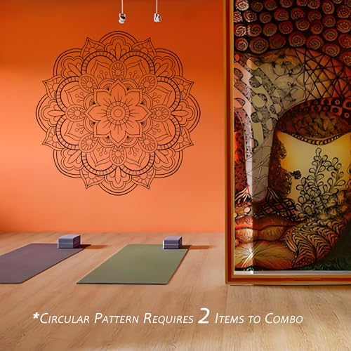 Gee Hut Boho Mandala Wall Decals Peel and Stick Black