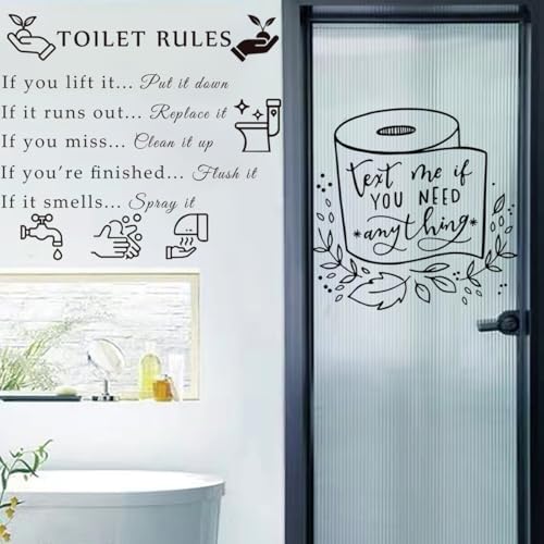 Toilet Rules Wall Sticker DIY Decor Vinyl Decal