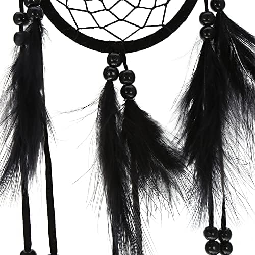 Feather Dream Catcher Handmade Macrame Wall Hanging Decor Black