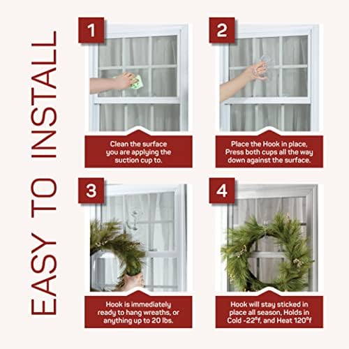 SEWANTA Giant Suction Wreath Hanger for Glass Doors
