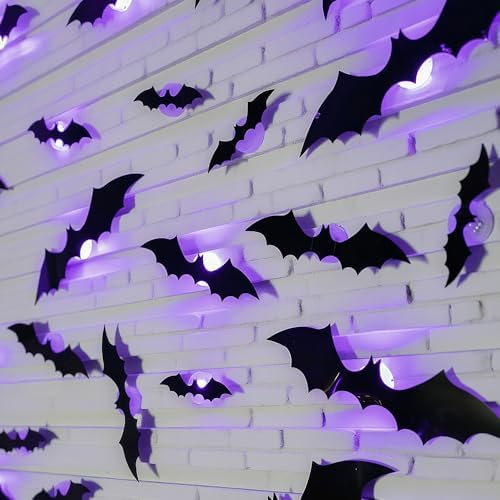 Halloween 3D Lighted Bats Wall Decor