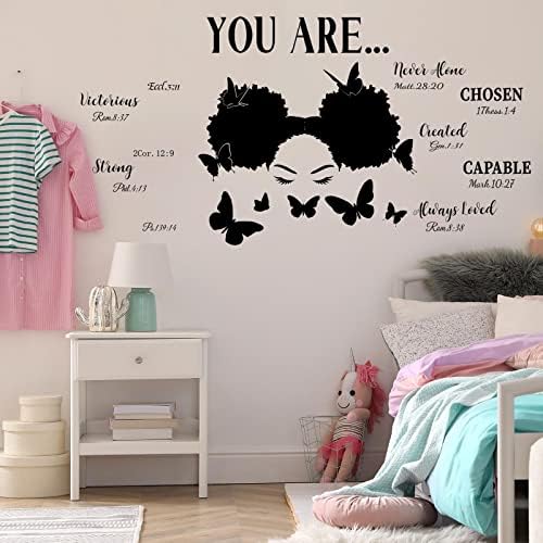 Chinco Black Girl Wall Decals for Bedroom Decor