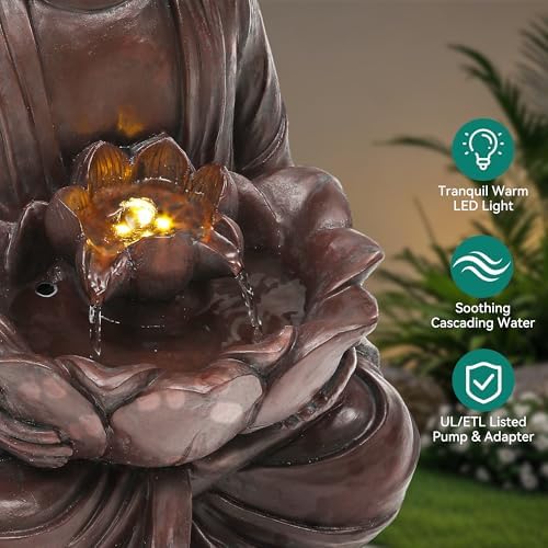 189 Inch Buddha Fountain with LED Lights and Pump