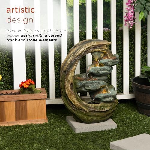 Alpine Corporation WIN1554S Curved Trunk Stone Fountain