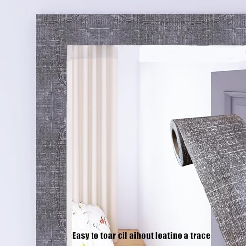 Yija 11 Yard Grey Wood Grain Wallpaper Frame Sticker