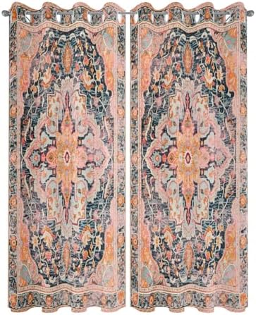 Rustic Boho Outdoor Curtains with Grommets 2 Panels 54x84inch Waterproof Windproof