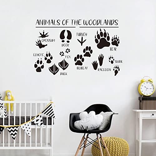Cute Forest Animal Wall Stickers with Footprints - 15x24 Inches