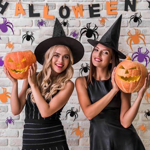 Geelin 60 Pcs Halloween Spider Wall Stickers