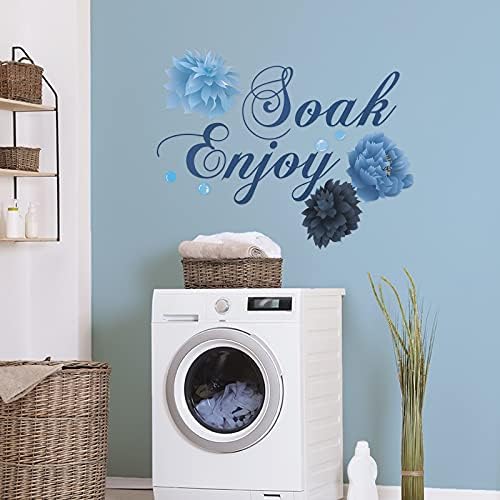 Xuniea Blue Bathroom Wall Decals Soak Enjoy Relax Stickers