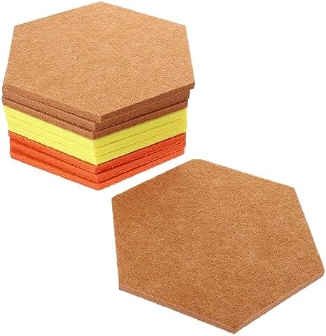 Hexagon Felt Bulletin Board Set 10 Piece Wall Mounted