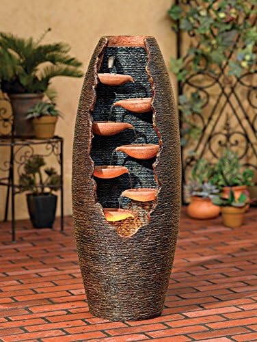 John Timberland Nathan Seven Cascade 35 Inch Freestanding Fountain