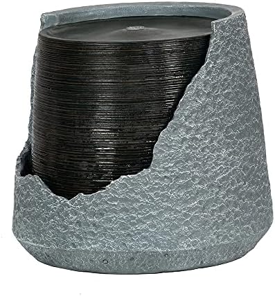 Modern Broken Urn Water Fountain with Light Gray