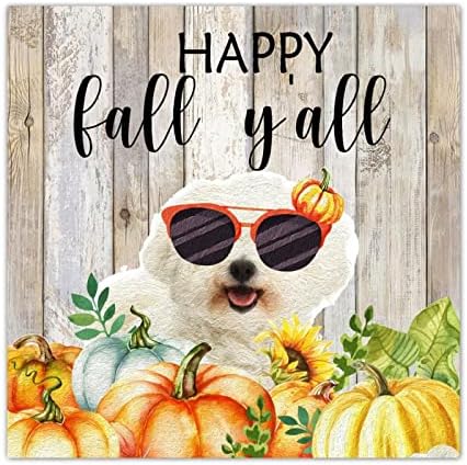 Thanksgiving Hello Fall Decor Wood Plaque 8x8in