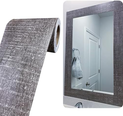 Yija 11 Yard Grey Wood Grain Wallpaper Frame Sticker