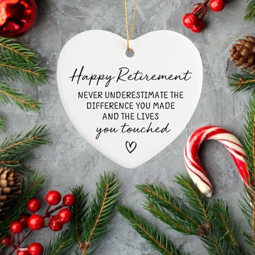 Happy Retirement Heart Plaque Ornament Keepsake Gift