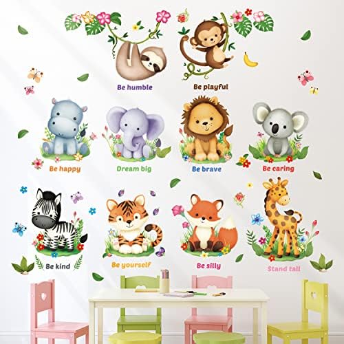 DECOWALL DS12-8074 Baby Animals and Quote Wall Stickers for Kids Education