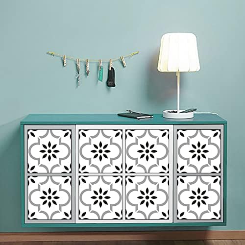 Gray White Tile Stickers 6x6 Inch 12 PCS Set
