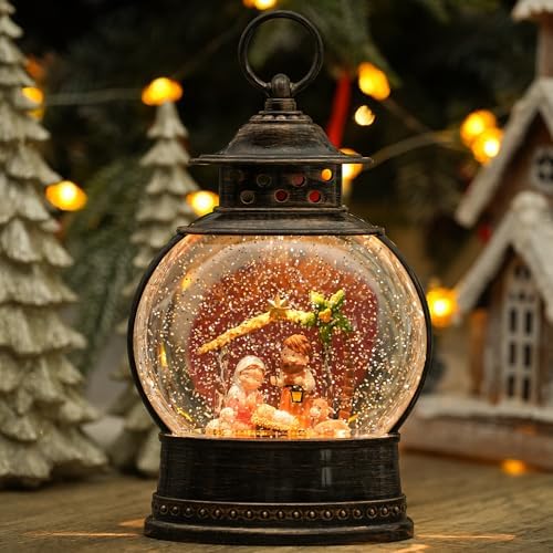12 Inch Musical Lighted Nativity Snow Globe