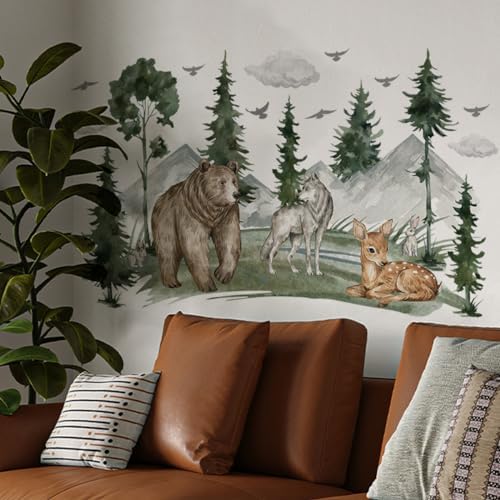 3D Jungle Animals Wall Decals for Kids Bedroom Decor