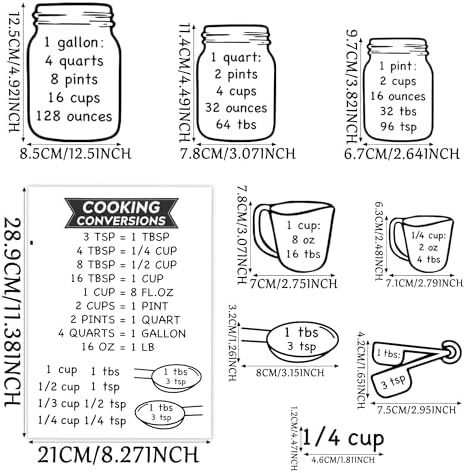 Kitchen Unit Conversion Chart Stickers Set