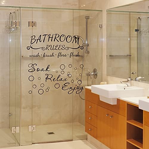 4 Piece Bathroom Wall Decals Set with Quotes