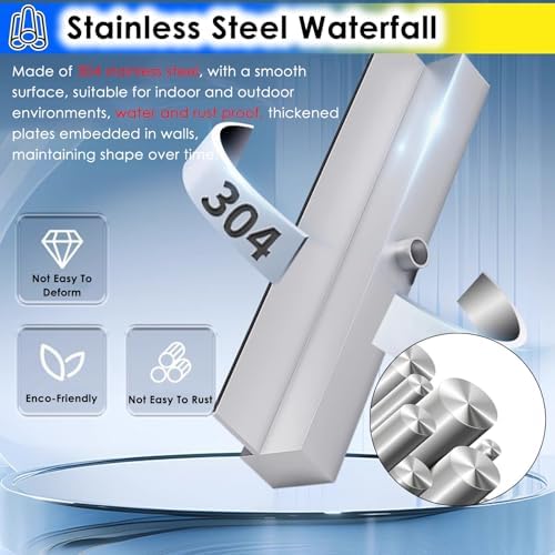 Pond Waterfall Spillway Kit with Pipe Connector Custom Width Black