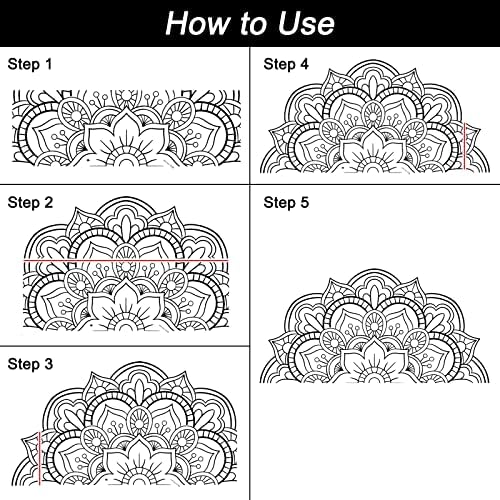 Gee Hut Boho Mandala Wall Decals Peel and Stick Black