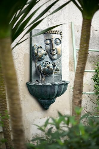 Cheng Pin Outdoor Zen Water Fountain Buddha Statue Wall Mount