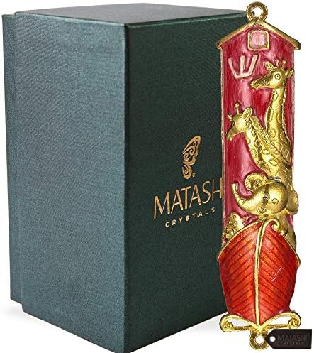 Matashi Hand Painted Mezuzah with Gold and Crystals