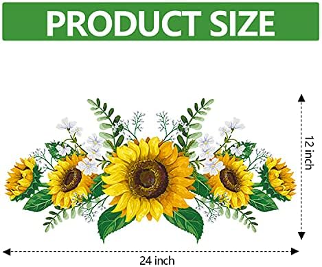 Sunflower Wall Decal 12x24 Inch Waterproof Sticker