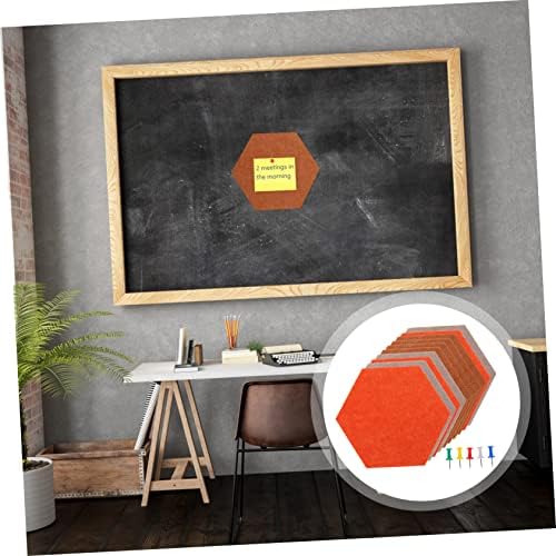 Hexagon Felt Bulletin Board Set 10 Piece Wall Mounted
