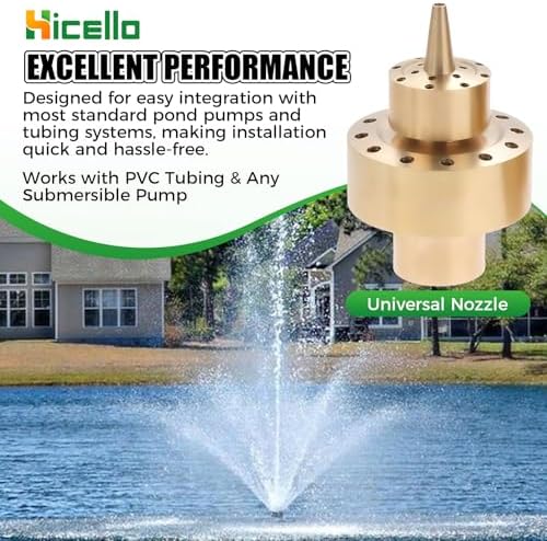 1 Inch Brass Fountain Nozzle - 15M Spray Height 13M Coverage