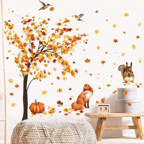 Fall Maple Tree Wall Decals Autumn DIY Decor