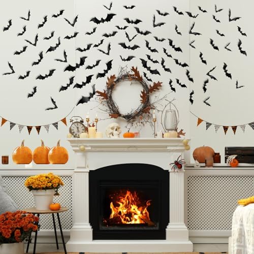 120 Piece Halloween Bat Decor Set Reusable