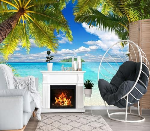 XMPMBM Beach Palm Tree Wall Mural Large Decorative Wallpaper