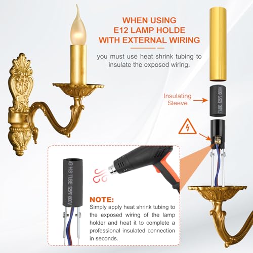 PATIKIL 3 Inch Tall Candle Covers Sleeves 6Pcs Metal E12 Socket Holder