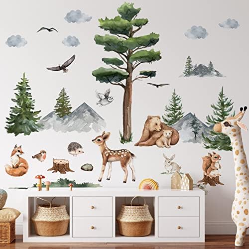Jungle Animals Wall Decals for Kids Bedroom Playroom Decor
