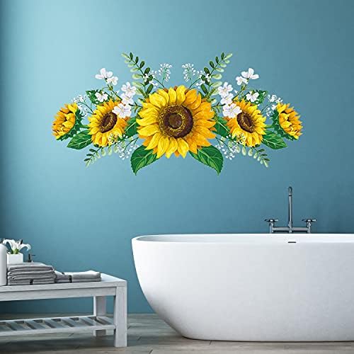 Sunflower Wall Decal 12x24 Inch Waterproof Sticker