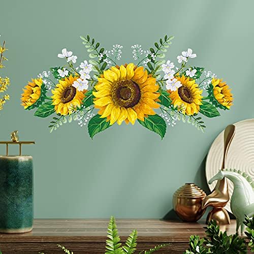 Sunflower Wall Decal 12x24 Inch Waterproof Sticker