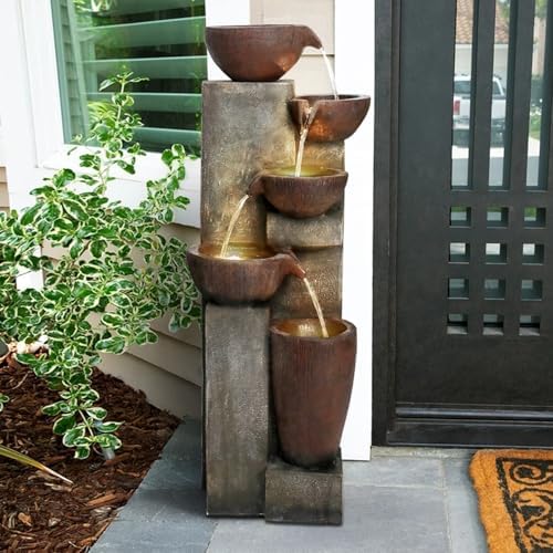 SunJet 5-Tier Indoor Outdoor Water Fountain with LED Lights