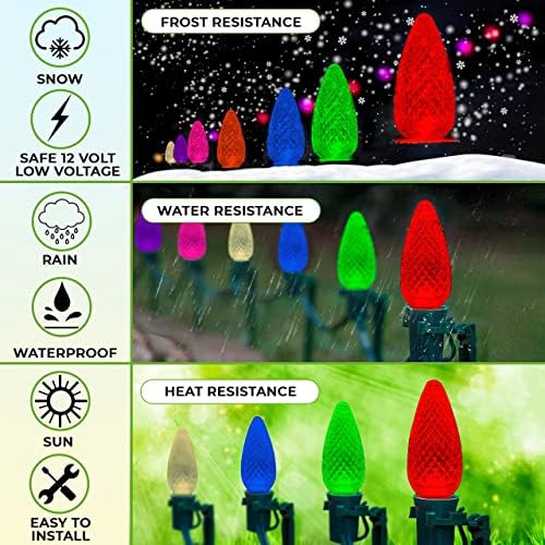MIK Solutions C9 LED Christmas Light Bulbs Pack of 25