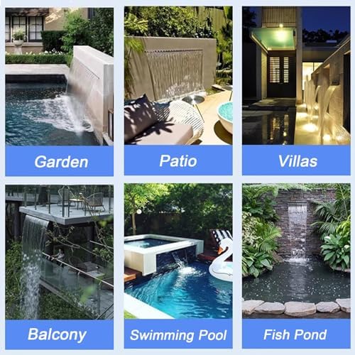 Pool Fountain Waterfall Spillway for Above Ground Pools 30-220cm Length Black