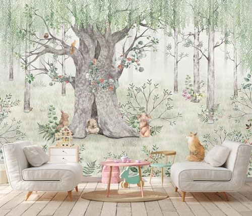 Jdayda Green Forest Mural for Kids Room
