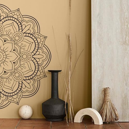 Gee Hut Boho Mandala Wall Decals Peel and Stick Black